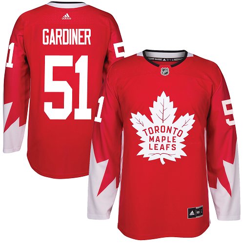 Adidas Maple Leafs #51 Jake Gardiner Red Team Canada Authentic Stitched NHL Jersey